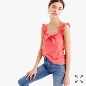 J. Crew bow top with embroidered trim